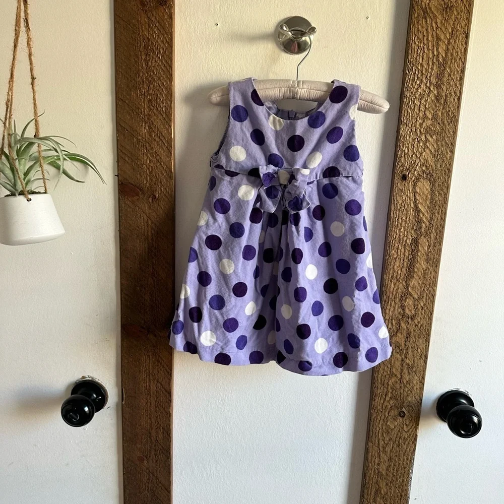Place Retro Large Polka Dot Corduroy Dress Purple 24 Months Toddler Baby Girl